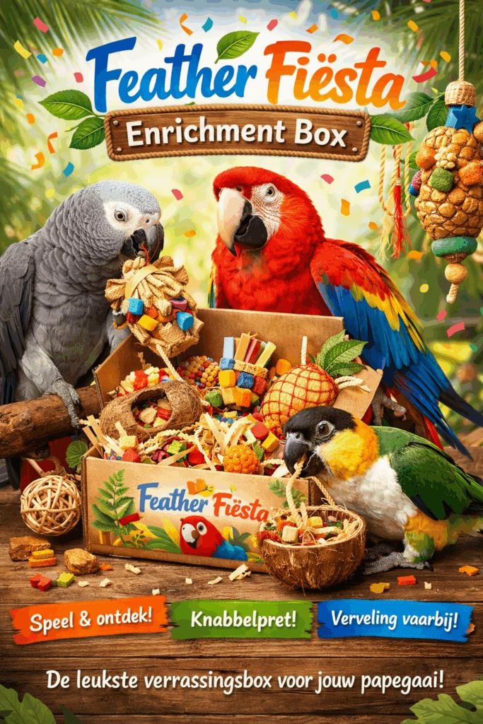 Feather Fiësta Parrot Unboxing enrichment Box maat M